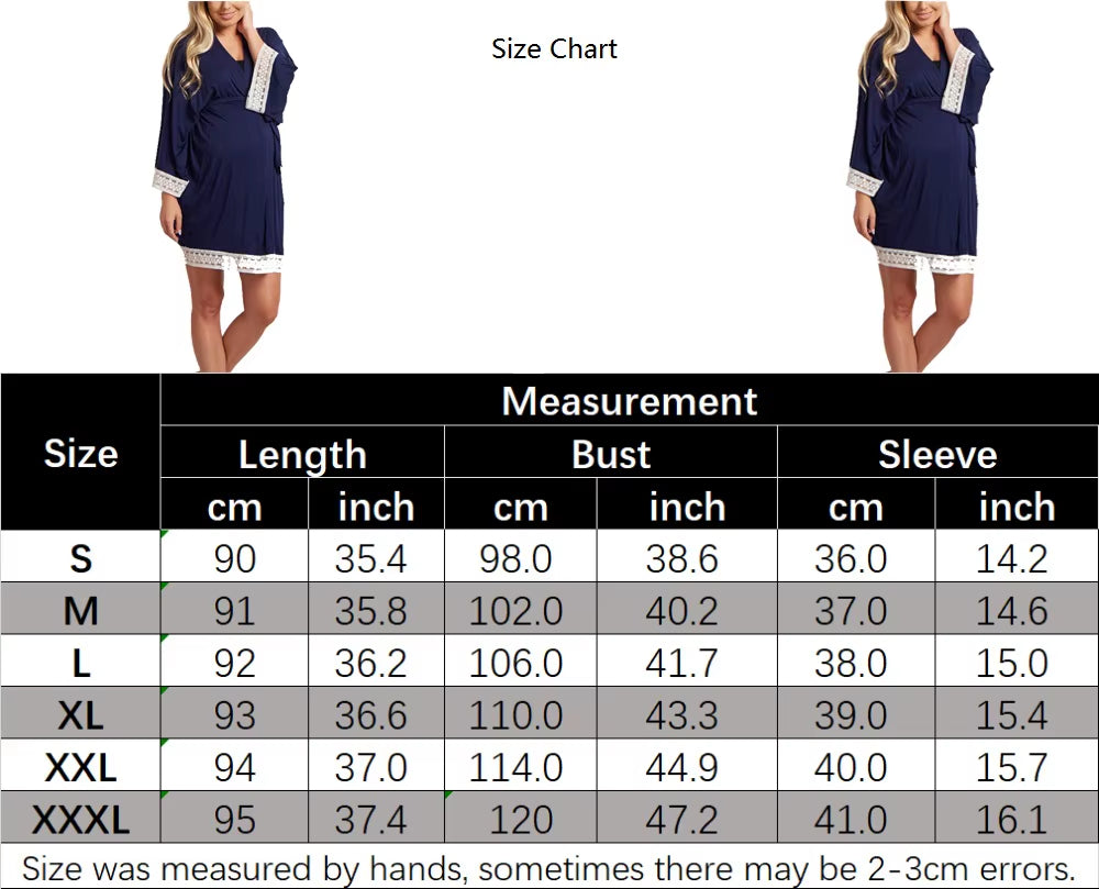 Waist Rope Pregnancy Pajamas Solid Soft Cotton Pajamas Women Three-Quarter Sleeve Sleepwear Nursing Pajamas for Pregnant Woman