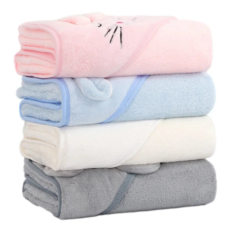 Cartoon Animal Baby Bath Towels Soft Newborn Hooded Towel Blanket Toddler Bathrobe Warm Sleeping Swaddle Wrap for Boys Girls