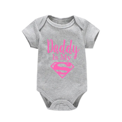 Baby Romper Newborn Baby Boys Girls Clothes Gold Daddy Is My Hero Funny Print Infant Baby Jumpsuit Cute Casual Baby Bodysuit