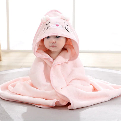 Cartoon Animal Baby Bath Towels Soft Newborn Hooded Towel Blanket Toddler Bathrobe Warm Sleeping Swaddle Wrap for Boys Girls