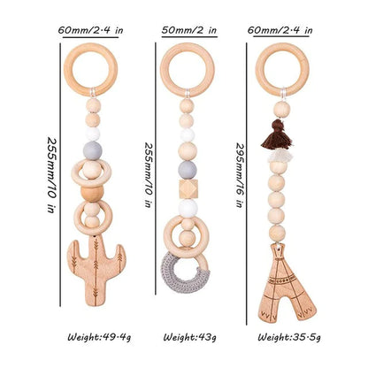 1Set Play Gym Frame Baby Activity Wooden Fitness Frames Play Gym Mobile Baby Room Decoration Newborn Baby Accessories Rattle Toy