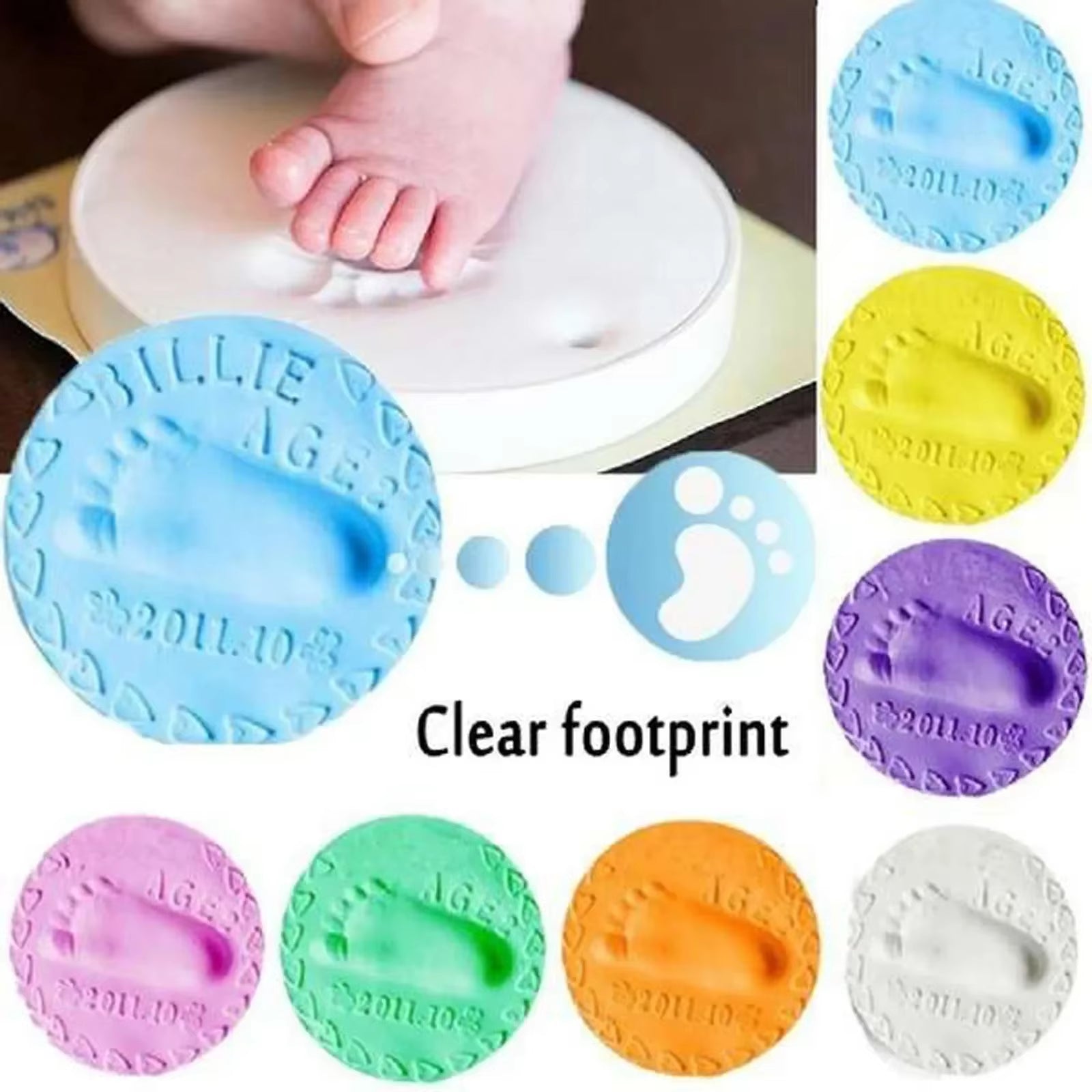 20/40G Baby DIY Hand and Footprint Soft Clay Fluffy Material, Baby Handprint Imprint and Foot Print Mud, Handprint Fingerprint