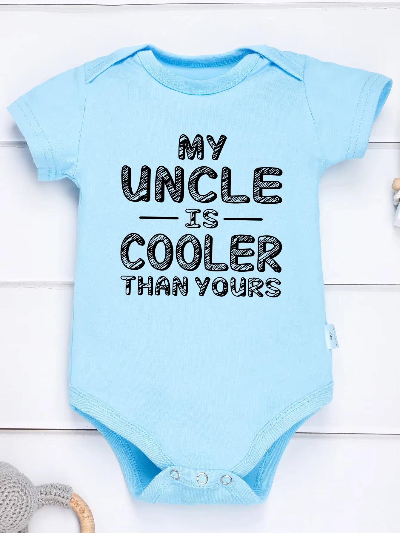 Cute Newborn Gift Cotton Baby Boys and Girls Clothes My Uncle Is Cooler than Yours Print Funny Infant Onesie Fashion Streetwear