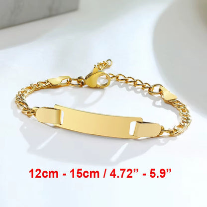 Custom Personalize Girls Name Baby Bracelet, anti Allergy Stainless Steel Chain Adjustable, Baptism Gifts to Girls Boys