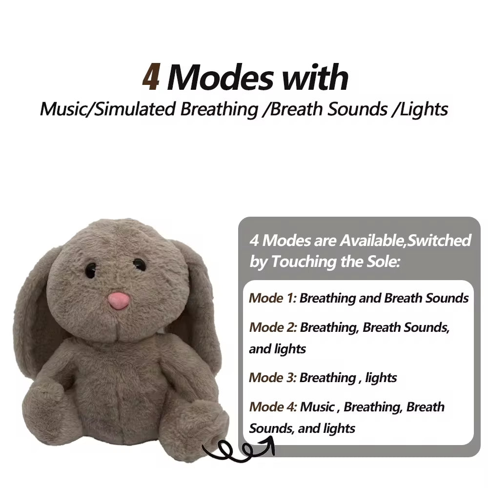 Breathing Bear Baby Soothing Otter Plush Doll Toy Baby Kids Soothing Music Baby Sleeping Companion Sound and Light Doll Toy Gift