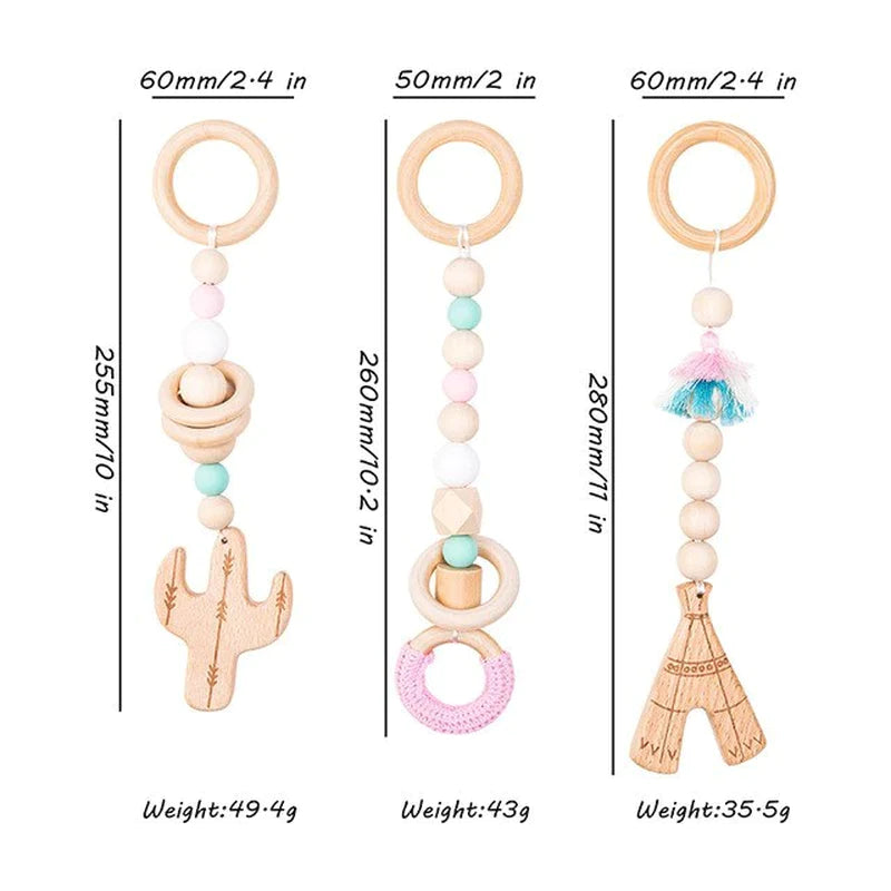 1Set Play Gym Frame Baby Activity Wooden Fitness Frames Play Gym Mobile Baby Room Decoration Newborn Baby Accessories Rattle Toy