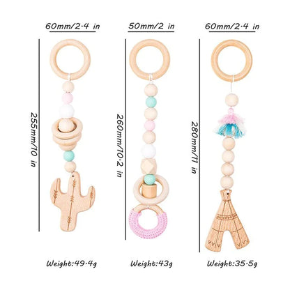 1Set Play Gym Frame Baby Activity Wooden Fitness Frames Play Gym Mobile Baby Room Decoration Newborn Baby Accessories Rattle Toy