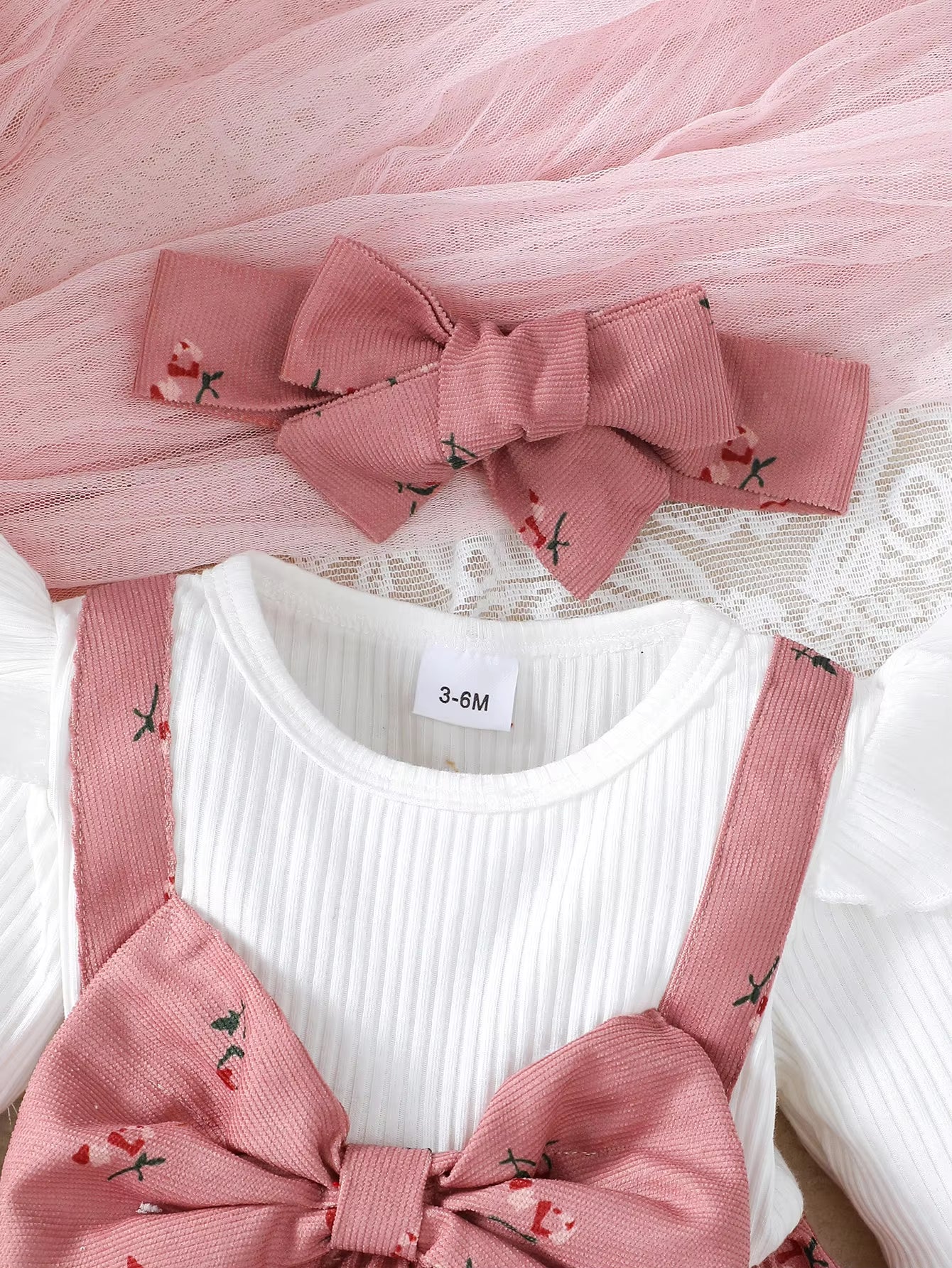 2Pc/Set Childrens' Baby Girl Dress Color Blocking Broken Flowers Big Bow Princess Dress+Headband 0-24 Months Baby Fashion Dress