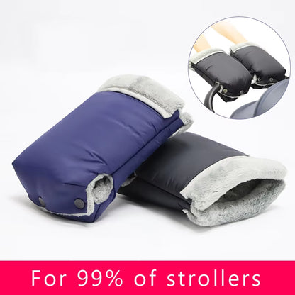 2Pcs Winter Warm Stroller Gloves Waterproof Gloves Pram Accessory Stroller Mitten Winter Warm Gloves Pram Hand Muff Mitten Baby