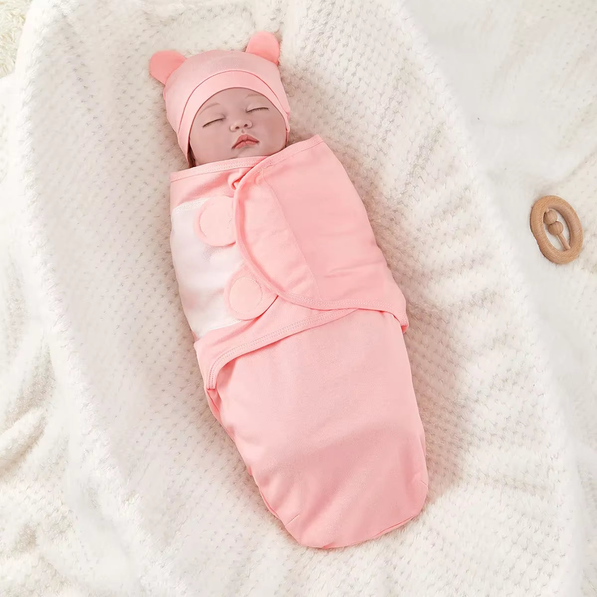 Baby Anti-Shock Swaddle Cotton Printed Wrap Spring/Summer Baby Wrap Two-Piece Baby Anti-Kick Blanket Suitable for 0-3 Months