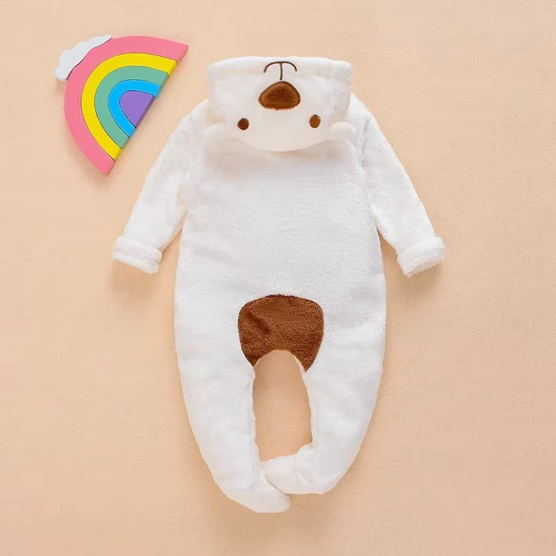 Newborn Baby Boy Girl Kids Bear Hooded Romper Jumpsuit Bodysuit Clothes Outfits Long Sleeve Playsuit Toddler One Piece Outfit