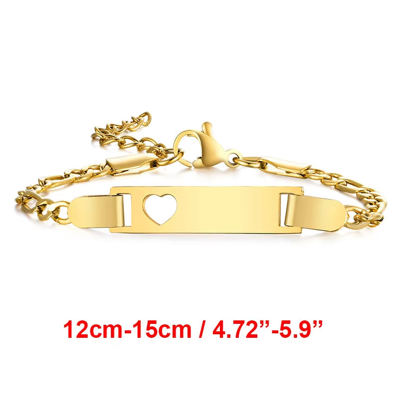 Custom Personalize Girls Name Baby Bracelet, anti Allergy Stainless Steel Chain Adjustable, Baptism Gifts to Girls Boys