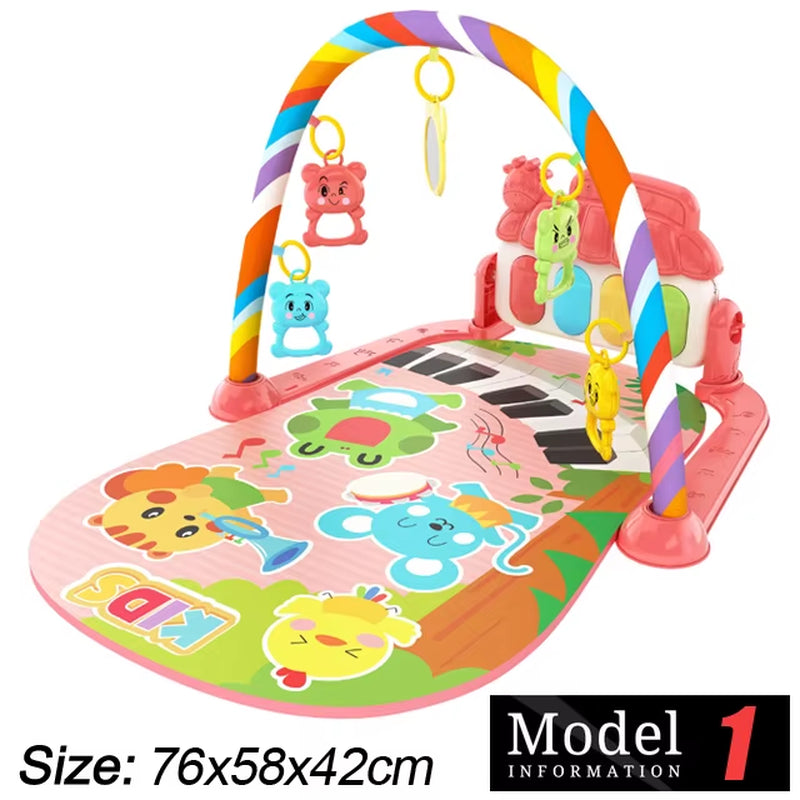 Baby Activity Gym Music Rack Early Education Toy Gifts Newborn 0-36 Months Piano Keyboard Infant Crawling Blanket Pedal Play Mat