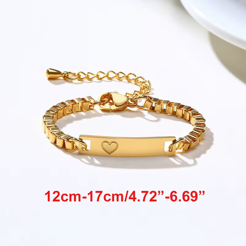 Custom Personalize Girls Name Baby Bracelet, anti Allergy Stainless Steel Chain Adjustable, Baptism Gifts to Girls Boys