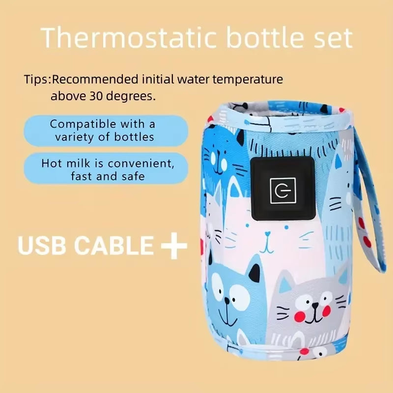 USB Milk Water Warmer, Travel Stroller Insulated Bag, Nursing Bottle Heater, Portable Bottle Feeding Warmer, Christmas, Hallowee