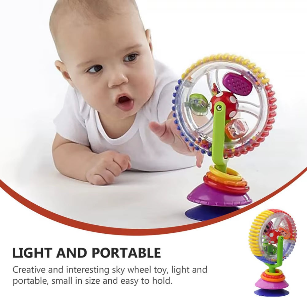 Baby Rotating Ferris Wheel Rattle with Suction Cup Early Development Rattle Toy Funny Feeding Plaything for Babies and Toddlers