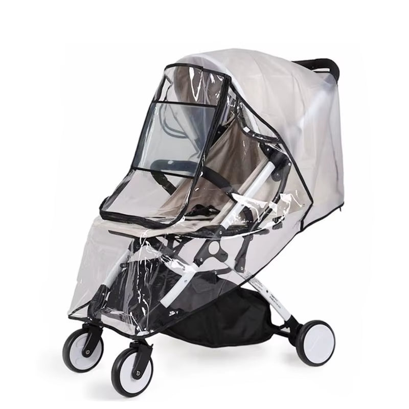 EVA Baby Stroller Accessories Waterproof Rain Cover Transparent Wind Dust Shield Zipper Open for Pushchairs Raincoat