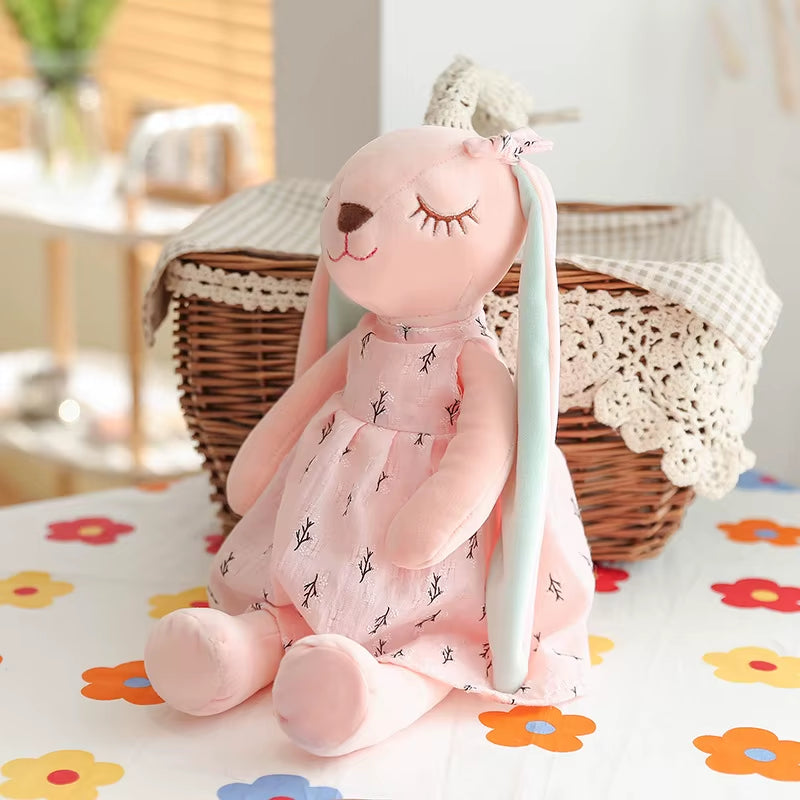 Kawaii Long Ear Rabbit Plush Toys Baby Sleep Comfort Dolls Stuffed Soft Animal Toys Lovely Rabbit for Children Girls 35CM