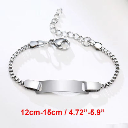 Custom Personalize Girls Name Baby Bracelet, anti Allergy Stainless Steel Chain Adjustable, Baptism Gifts to Girls Boys