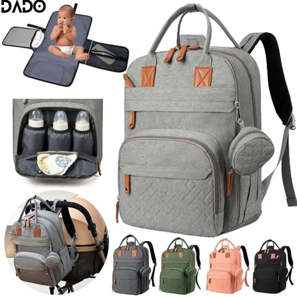 Diaper Bag Backpack Baby Essentials Travel Tote Multifunction Waterproof with Changing Station Pad Stroller Straps Big for Mommy