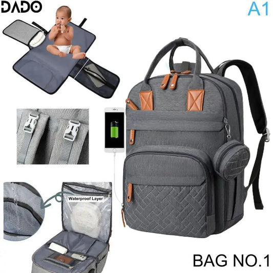 Diaper Bag Backpack Baby Essentials Travel Tote Multifunction Waterproof with Changing Station Pad Stroller Straps