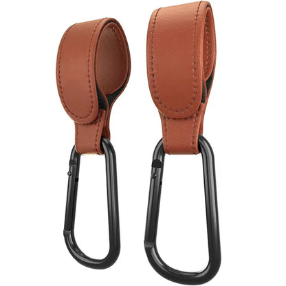 1/2Pcs PU Leather Baby Bag Stroller Hook Pram Cart Organizer 360 Degree Rotatable Hook High-Quality Crochet Stroller Accessories