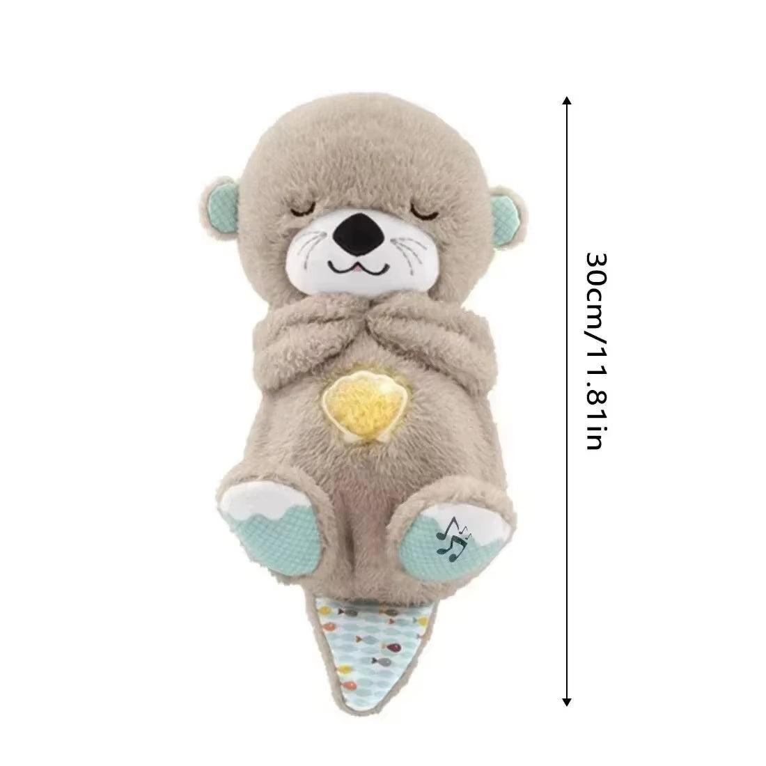 Breathing Otter! Soothing Music Baby Sleeping Companion Sound and Light Plush Toy