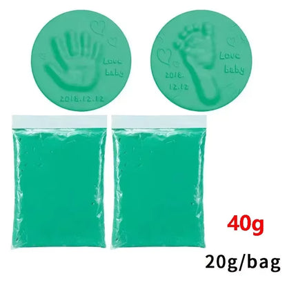 20/40G Baby DIY Hand and Footprint Soft Clay Fluffy Material, Baby Handprint Imprint and Foot Print Mud, Handprint Fingerprint