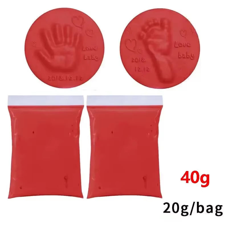 20/40G Baby DIY Hand and Footprint Soft Clay Fluffy Material, Baby Handprint Imprint and Foot Print Mud, Handprint Fingerprint