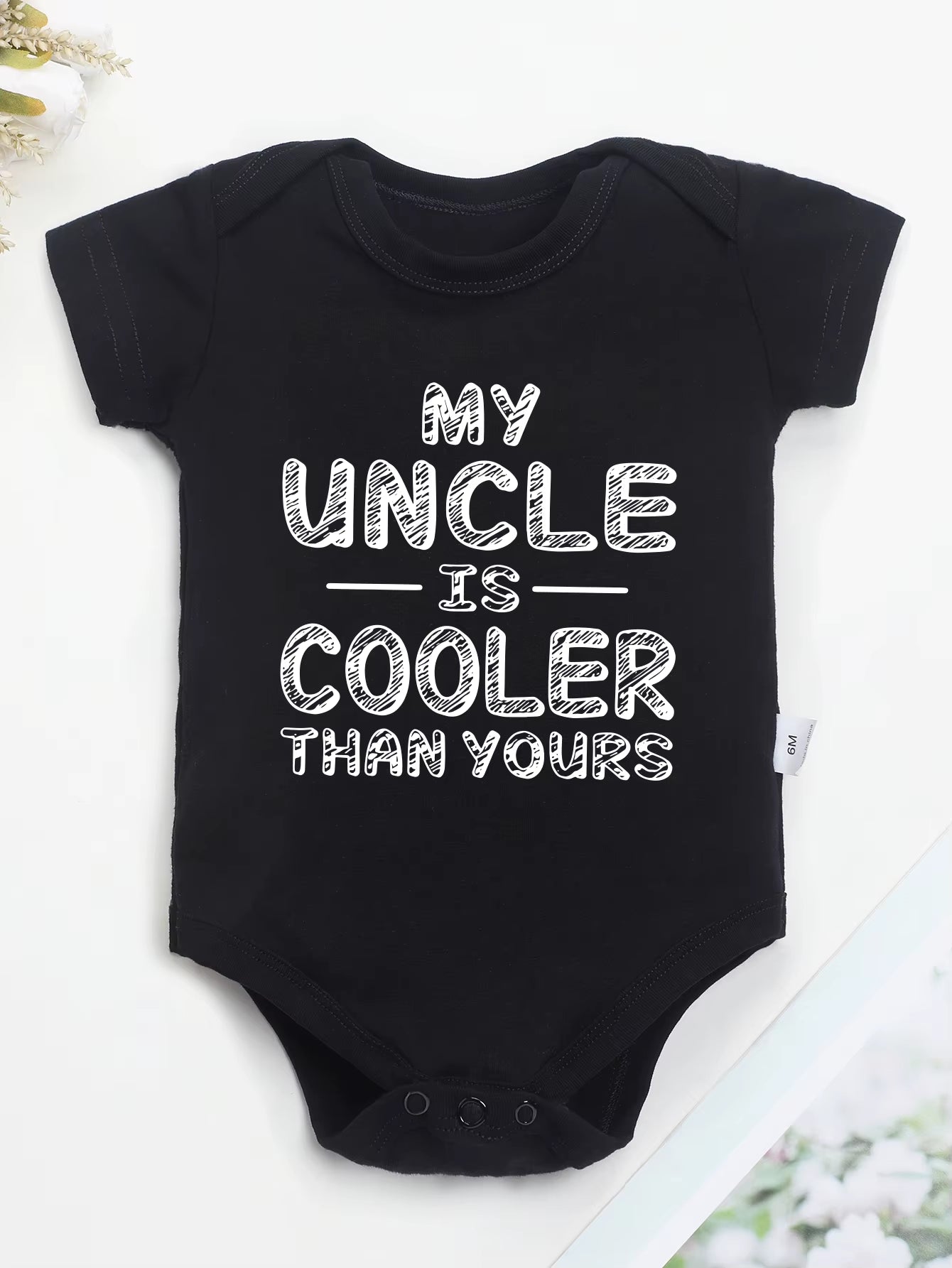 Cute Newborn Gift Cotton Baby Boys and Girls Clothes My Uncle Is Cooler than Yours Print Funny Infant Onesie Fashion Streetwear