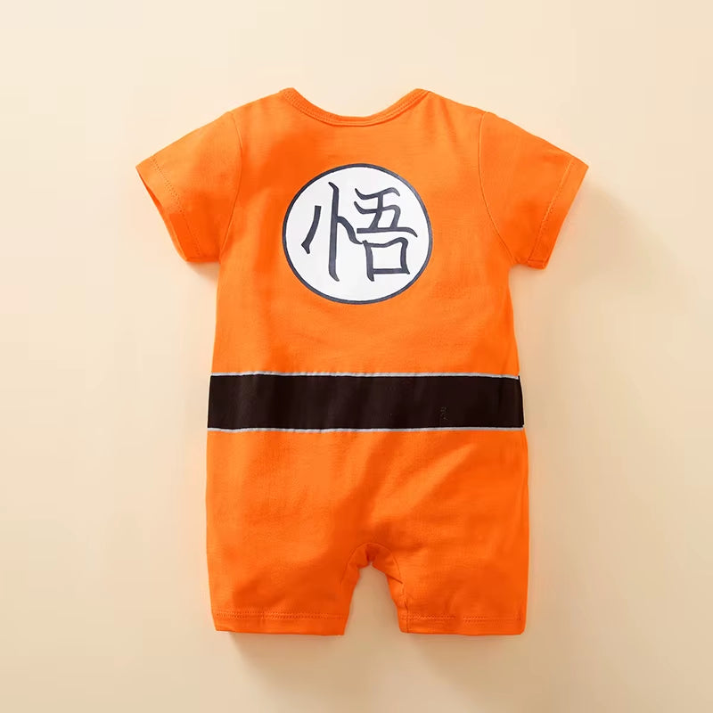 0-18 Baby Jumpsuit Anime Style Handsome Role-Playing Cotton Comfortable and Soft Summer round Neck Short Sleeved Newborn Clothes