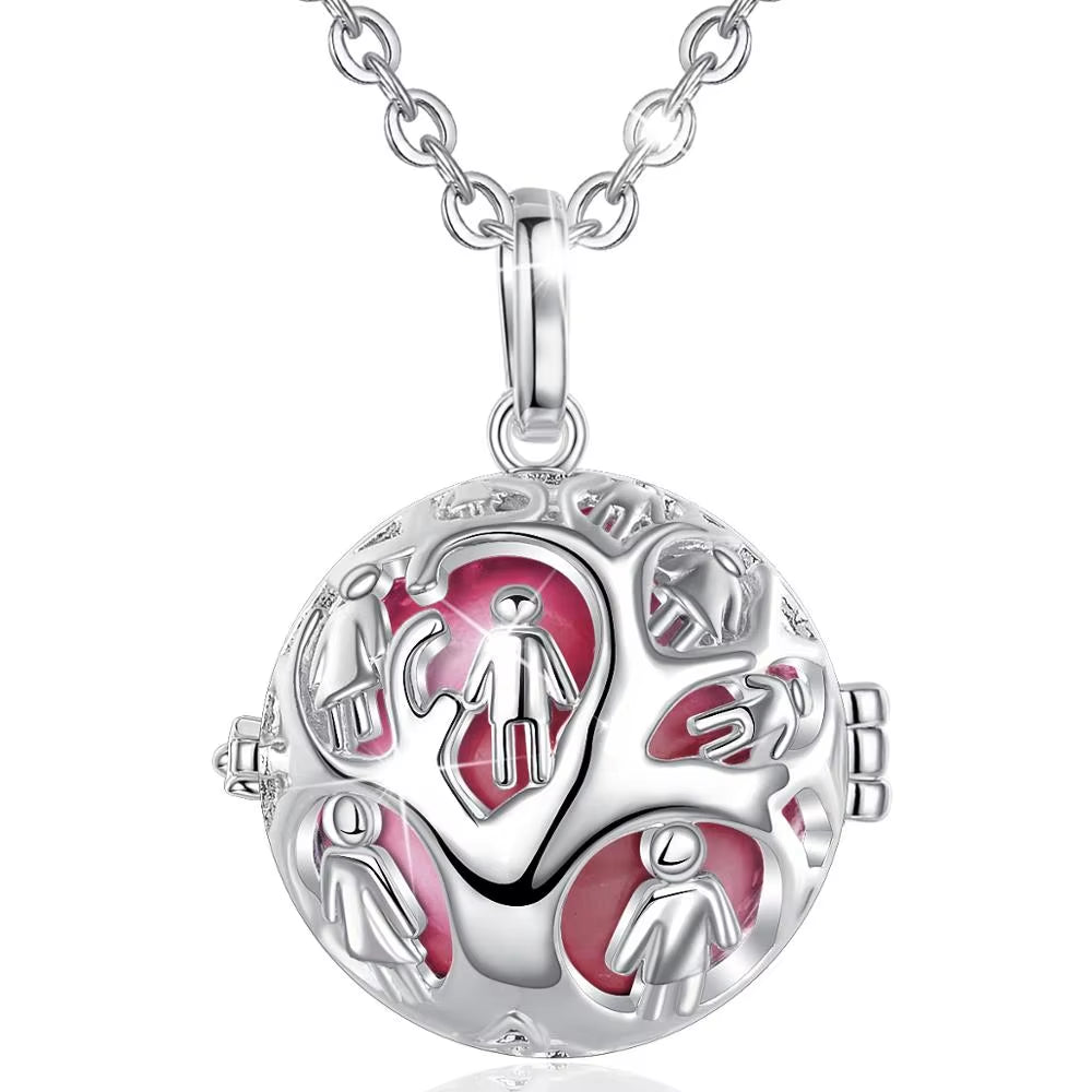 Family Tree Locket Cage Pendant Necklace 20Mm Harmony Ball Pregnant Woman Necklaces Jewelry for Baby & Pregnant Mom K370