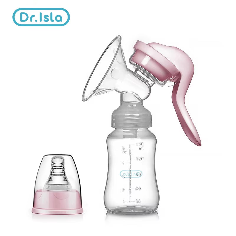 Dr.Isla Breast Pump Manual Suction Milk Pump Feeding Breasts Pumps Milk Bottle Sucking Postpartum Supplies BPA Free