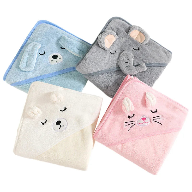 Cartoon Animal Baby Bath Towels Soft Newborn Hooded Towel Blanket Toddler Bathrobe Warm Sleeping Swaddle Wrap for Boys Girls