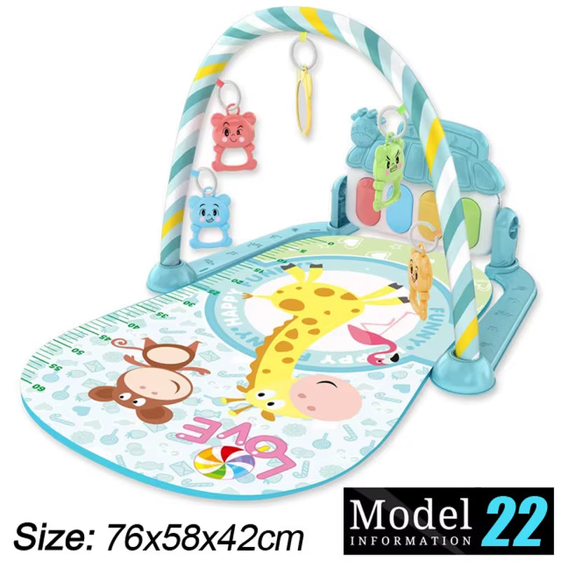 Baby Activity Gym Music Rack Early Education Toy Gifts Newborn 0-36 Months Piano Keyboard Infant Crawling Blanket Pedal Play Mat