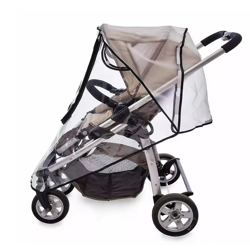 EVA Baby Stroller Accessories Waterproof Rain Cover Transparent Wind Dust Shield Zipper Open for Pushchairs Raincoat