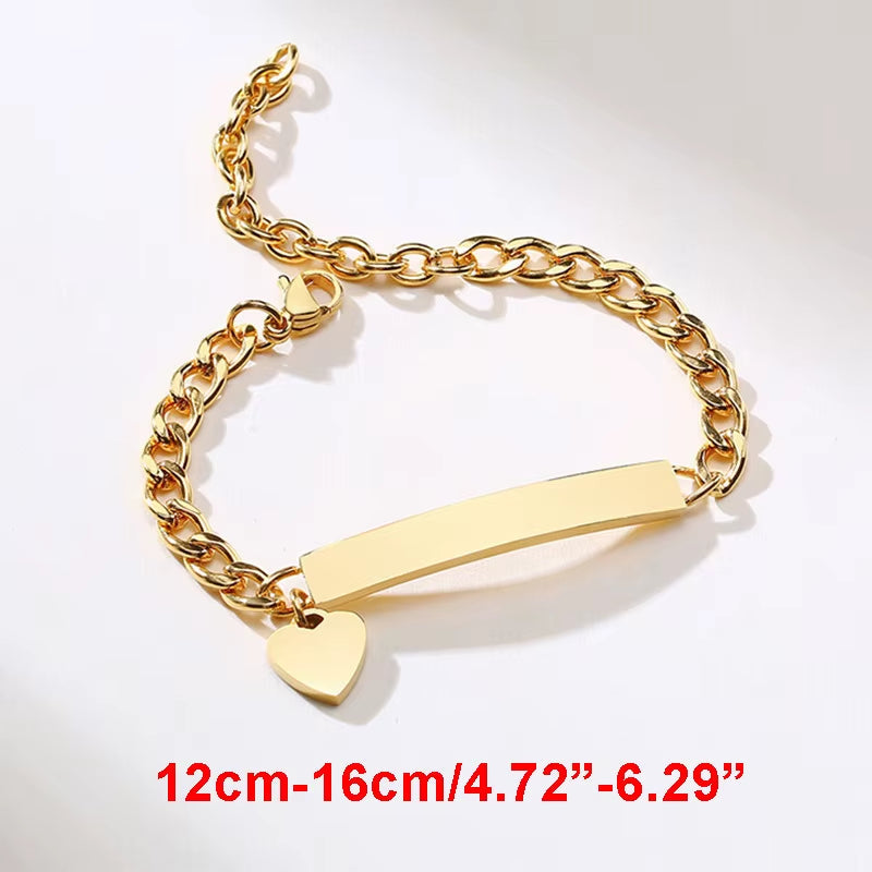 Custom Personalize Girls Name Baby Bracelet, anti Allergy Stainless Steel Chain Adjustable, Baptism Gifts to Girls Boys