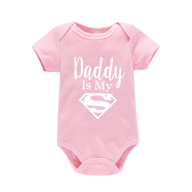 Baby Romper Newborn Baby Boys Girls Clothes Gold Daddy Is My Hero Funny Print Infant Baby Jumpsuit Cute Casual Baby Bodysuit