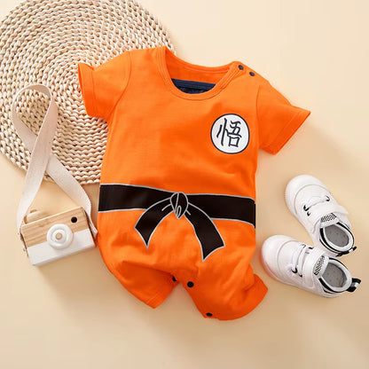 0-18 Baby Jumpsuit Anime Style Handsome Role-Playing Cotton Comfortable and Soft Summer round Neck Short Sleeved Newborn Clothes