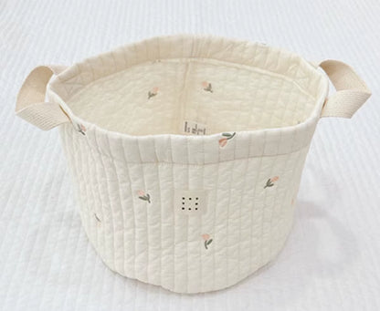 Storage Baskets, Bottles,Towels, Toys, Baby Clothes. Decorative Organizer Bins Tote Bag Handbag with Embroidery for Diapers