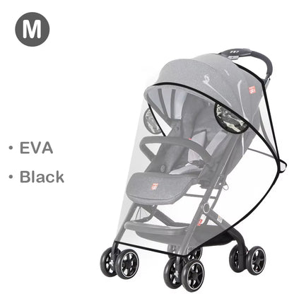 EVA Baby Stroller Accessories Waterproof Rain Cover Transparent Wind Dust Shield Zipper Open for Pushchairs Raincoat