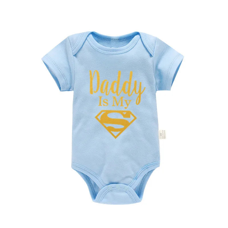 Baby Romper Newborn Baby Boys Girls Clothes Gold Daddy Is My Hero Funny Print Infant Baby Jumpsuit Cute Casual Baby Bodysuit