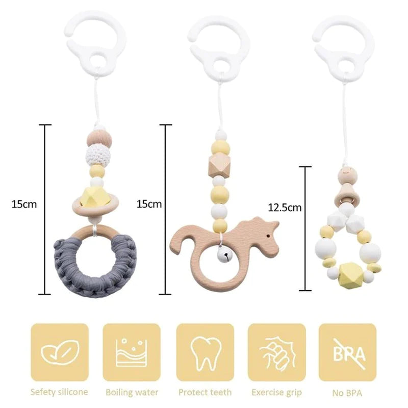 1Set Play Gym Frame Baby Activity Wooden Fitness Frames Play Gym Mobile Baby Room Decoration Newborn Baby Accessories Rattle Toy