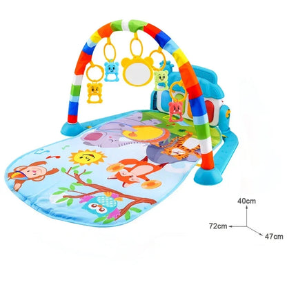 Baby Activity Gym Music Rack Early Education Toy Gifts Newborn 0-36 Months Piano Keyboard Infant Crawling Blanket Pedal Play Mat