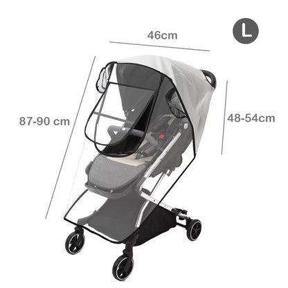 EVA Baby Stroller Accessories Waterproof Rain Cover Transparent Wind Dust Shield Zipper Open for Pushchairs Raincoat