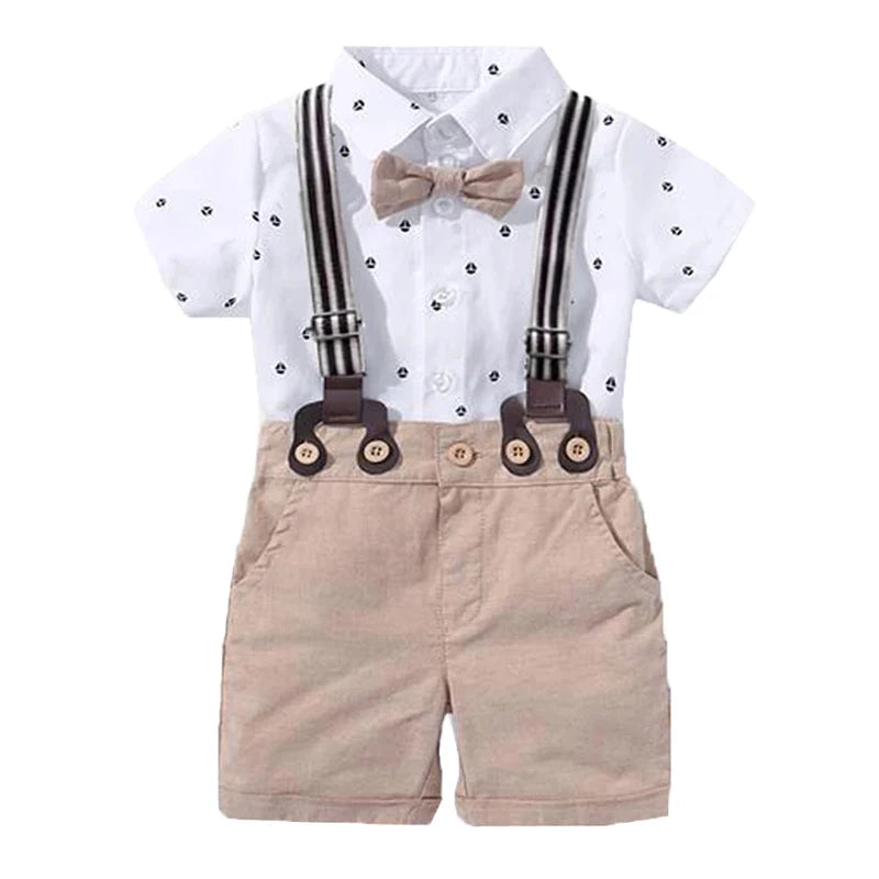 Baby Boy Clothing Suit Newborn Handsome Romper Bow Set