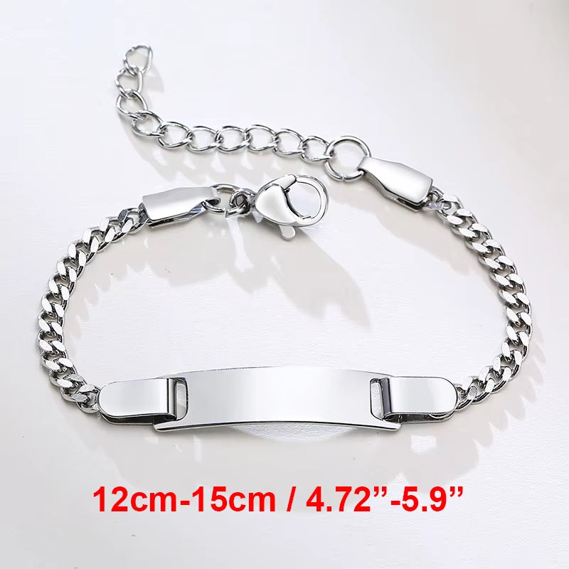 Custom Personalize Girls Name Baby Bracelet, anti Allergy Stainless Steel Chain Adjustable, Baptism Gifts to Girls Boys