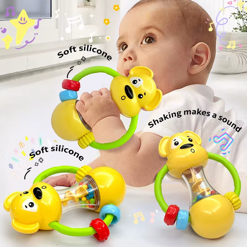 Baby Rattles Toys 0 12 Months Newborn Sensory Grasp Toys Hand Bell Develop Activity Game Cute Animal Rattles for Infants Gifts