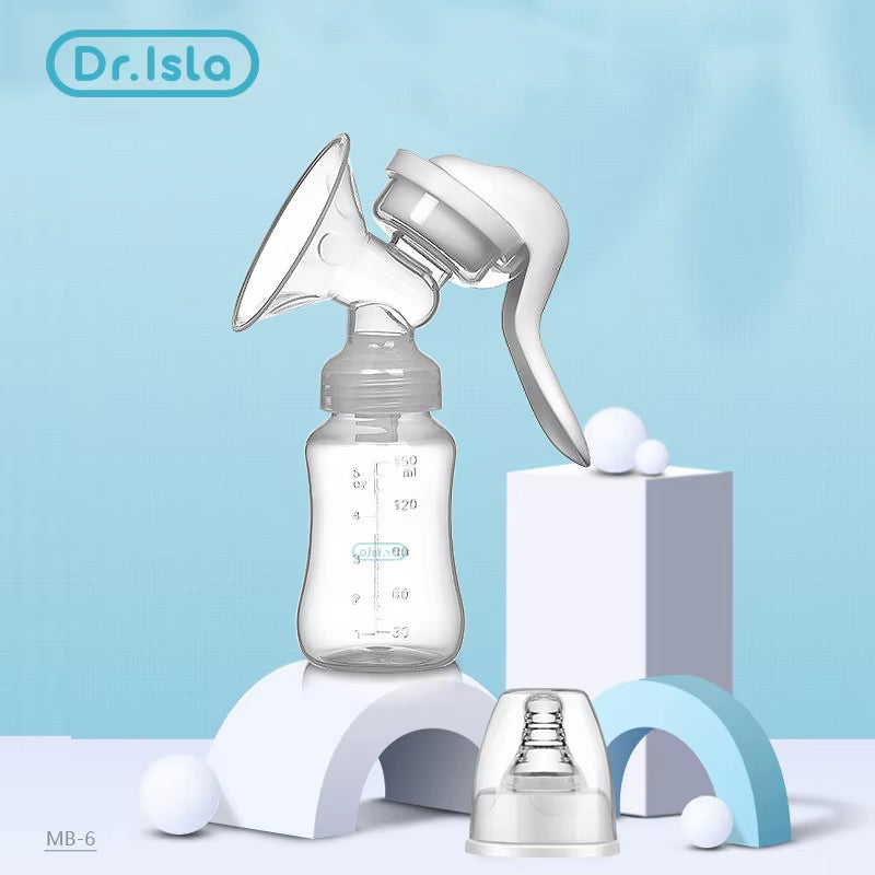 Dr.Isla Breast Pump Manual Suction Milk Pump Feeding Breasts Pumps Milk Bottle Sucking Postpartum Supplies BPA Free