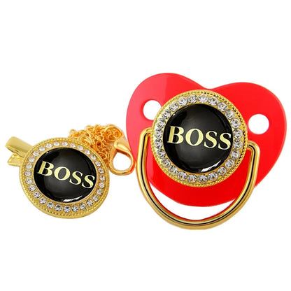 Baby Pacifier with Chain Clip Newborn BPA Free Luxury Bling Pacifier Silicone 